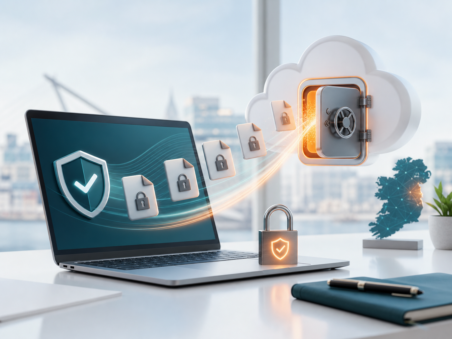 Secure file transfer into an encrypted cloud vault